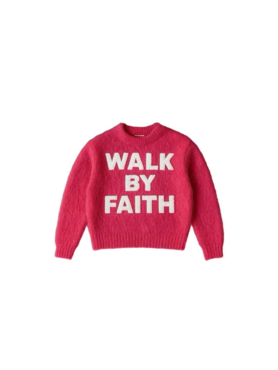 “Walk By Faith” Mohair Pink Sweater